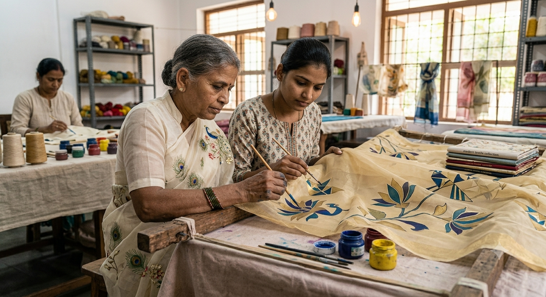The Sheer Magic of Hand-Painted Organza Sarees: 2026’s Ultimate Fashion Statement